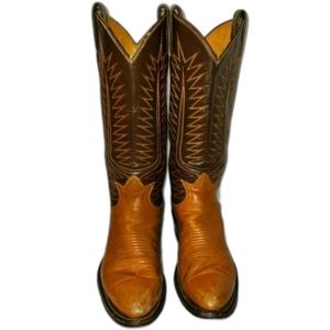 Vtg black label Tony Lama Cognac leather boots men's see listing for sizing